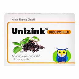 Abbildung: Unizink Lutschpastillen 10 St, Pastillen PZN 04712401