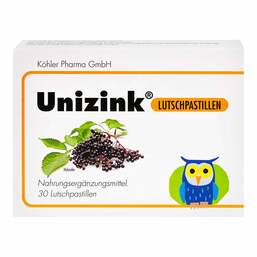 Abbildung: Unizink Lutschpastillen Pastillen, 30 St PZN 04712418