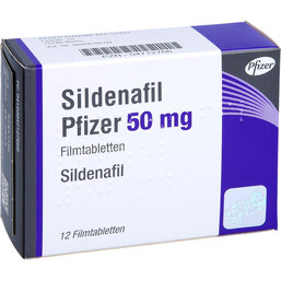 Abbildung: Sildenafil Pfizer 50 mg Filmtabletten 12 St, Filmtabletten PZN 04712766