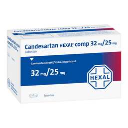Abbildung: Candesartan Hexal comp 32 mg / 25 mg Tabletten 98 St, Tabletten PZN 04713518