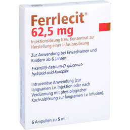 Abbildung: Ferrlecit 62,5 mg Ampullen 6X5 ml, Ampullen PZN 04736034