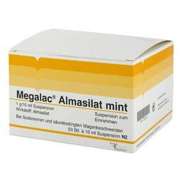 Abbildung: Megalac Almasilat mint Suspension 50X10 ml, Suspension PZN 04745808
