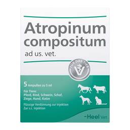 Abbildung: Atropinum Compositum Ampullen vet. (für Tiere) 5 St, Ampullen PZN 04749456