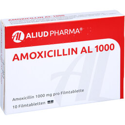 Abbildung: Amoxicillin AL 1000 Filmtabletten 10 St, Filmtabletten PZN 04751424