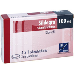 Abbildung: Sildegra 100 mg Schmelztabletten 4 St, Schmelztabletten PZN 04756930