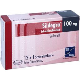 Abbildung: Sildegra 100 mg Schmelztabletten 12 St, Schmelztabletten PZN 04756953