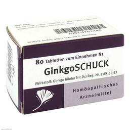 Abbildung: Ginkgoschuck Tabletten 80 St, Tabletten PZN 04761440