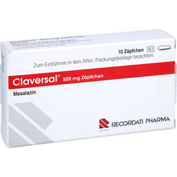Abbildung: Claversal 500 mg Zäpfchen 10 St, Suppositorien PZN 04765320