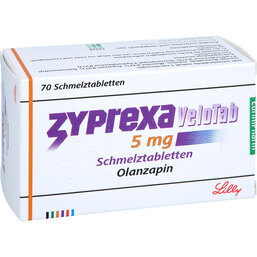 Abbildung: Zyprexa Velotab 5 mg Schmelztabletten 70 St, Schmelztabletten PZN 04768896