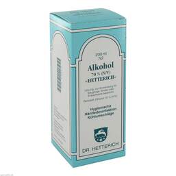 Abbildung: Alkohol 70% V / V Hetterich Lösung, 200 ml PZN 04769677