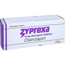 Abbildung: Zyprexa 10 mg überzogene Tabletten 70 St, Überzogene Tabletten PZN 04772159
