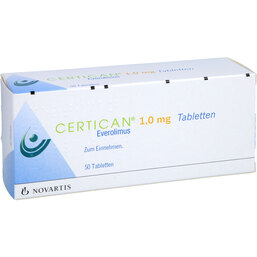 Abbildung: Certican 1 mg Tabletten 50 St, Tabletten PZN 04773118