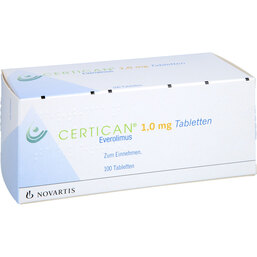 Abbildung: Certican 1 mg Tabletten 100 St, Tabletten PZN 04773124