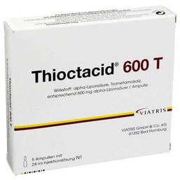 Abbildung: Thioctacid 600 T Injektionslösung Injektionslösung, 5X24 ml PZN 04773259