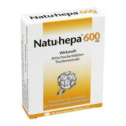 Abbildung: Natu Hepa 600 mg überzogene Tabletten Überzogene Tabletten, 20 St PZN 04774431