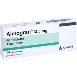 Abbildung: Almogran 12,5 mg Filmtabletten 14 St, Filmtabletten PZN 04778305