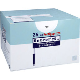 Abbildung: Enbrel 25 mg Injektionslösung in einer Fertigspritze 24 St, Injektionslösung PZN 04780302