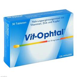 Abbildung: Vit Ophtal mit 10 mg Lutein Tabletten Tabletten, 30 St PZN 04781098