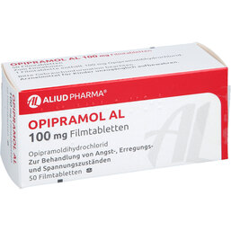 Abbildung: Opipramol AL 100 mg Filmtabletten 50 St, Filmtabletten PZN 04782241