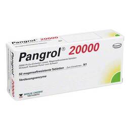 Abbildung: Pangrol 20000 magensaftresistente Tabletten 50 St, Tabletten magensaftresistent PZN 04783192