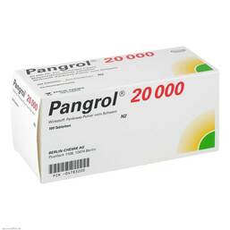 Abbildung: Pangrol 20000 magensaftresistente Tabletten 100 St, Tabletten magensaftresistent PZN 04783200