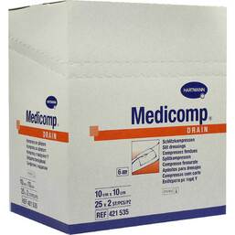 Abbildung: Medicomp Drain Kompressen 10x10 cm steril Kompressen, 25X2 St PZN 04783967