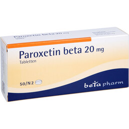 Abbildung: Paroxetin beta 20 mg Tabletten 50 St, Tabletten PZN 04784518