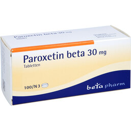 Abbildung: Paroxetin beta 30 mg Tabletten 100 St, Tabletten PZN 04787161
