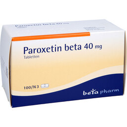 Abbildung: Paroxetin beta 40 mg Tabletten 100 St, Tabletten PZN 04787534