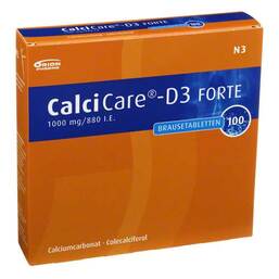 Abbildung: Calcicare D3 forte Brausetabletten Brausetabletten, 100 St PZN 04787646