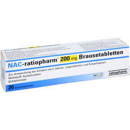 Abbildung: NAC ratiopharm 200 mg Brausetabletten 20 St, Brausetabletten PZN 04788172