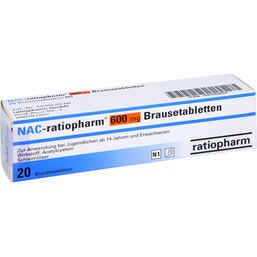Abbildung: NAC ratiopharm 600 mg Brausetabletten 20 St, Brausetabletten PZN 04788203