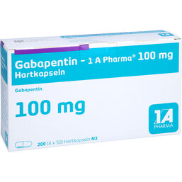 Abbildung: Gabapentin 1A Pharma 100 mg Hartkapseln 200 St, Hartkapseln PZN 04791352