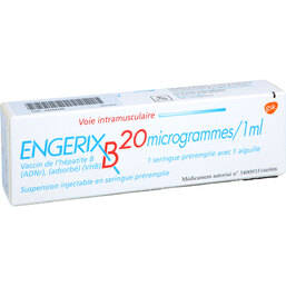 Abbildung: Engerix B Erwachsene Injektionssuspension in einer Fertigspritze 1 St, Injektionssuspension PZN 04792446