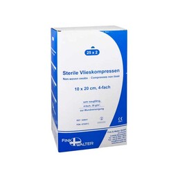 Abbildung: Vlieskompressen 10x20 cm steril 4fach 25X2 St, Kompressen PZN 04793813