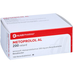 Abbildung: Metoprolol AL 200 retard Tab 100 St, Retard-Tabletten PZN 04800588