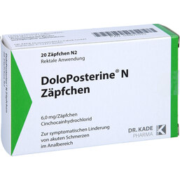 Abbildung: Dolo Posterine N Suppositorien 20 St, Suppositorien PZN 04801033