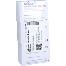 Abbildung: Urbason solubile forte 1000 3 St, Pulver u Lösungsm. z. Herst. e.Injektions- bzw. Infusionsl. PZN 04807745