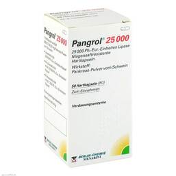Abbildung: Pangrol 25000 Hartkapseln mit magensaftresistent überzogene Pell. 50 St, Hartkapseln mit magensaftresistent überzogenen Pellets PZN 04810664