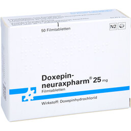 Abbildung: Doxepin neuraxpharm 25 mg Filmtabletten 50 St, Filmtabletten PZN 04815383