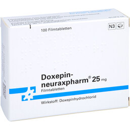 Abbildung: Doxepin neuraxpharm 25 mg Filmtabletten 100 St, Filmtabletten PZN 04815408