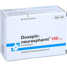 Abbildung: Doxepin neuraxpharm 100 mg Filmtabletten 50 St, Filmtabletten PZN 04815443
