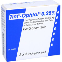 Abbildung: Tim Ophtal 0,25% Augentropfen 3X5 ml, Augentropfen PZN 04828629