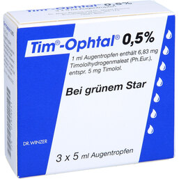 Abbildung: Tim Ophtal 0,5% Augentropfen 3X5 ml, Augentropfen PZN 04828641