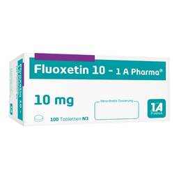 Abbildung: Fluoxetin 10 1A Pharma Tabletten 100 St, Tabletten PZN 04833033