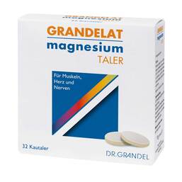 Abbildung: Magnesium Grandel 300 mg Kautabletten 32 St, Kautabletten PZN 04834096