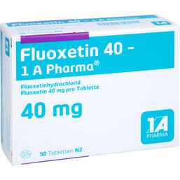 Abbildung: Fluoxetin 40 1A Pharma Tabletten 50 St, Tabletten PZN 04834334