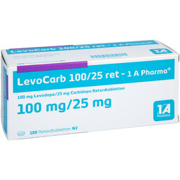 Abbildung: Levocarb 100 / 25 ret 1A Pharma Retardtabletten 100 St, Retard-Tabletten PZN 04854710