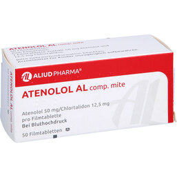 Abbildung: Atenolol AL comp. mite Filmtabletten 50 St, Filmtabletten PZN 04859133