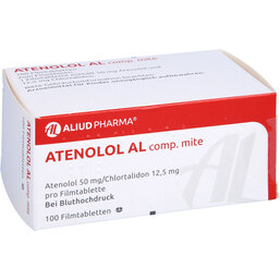Abbildung: Atenolol AL comp. mite Filmtabletten 100 St, Filmtabletten PZN 04859156